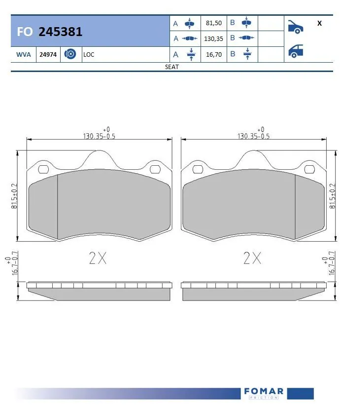 Brake Pad Set, disc brake
